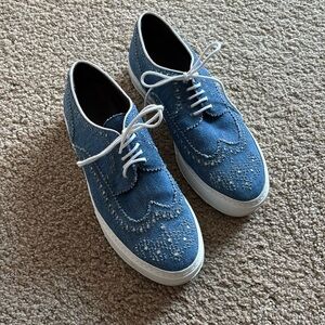 Robert Clergerie Tolka blue denim sneakers size 7 1/2